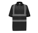 YOKO Polo manches courtes haute visibilité BLACK