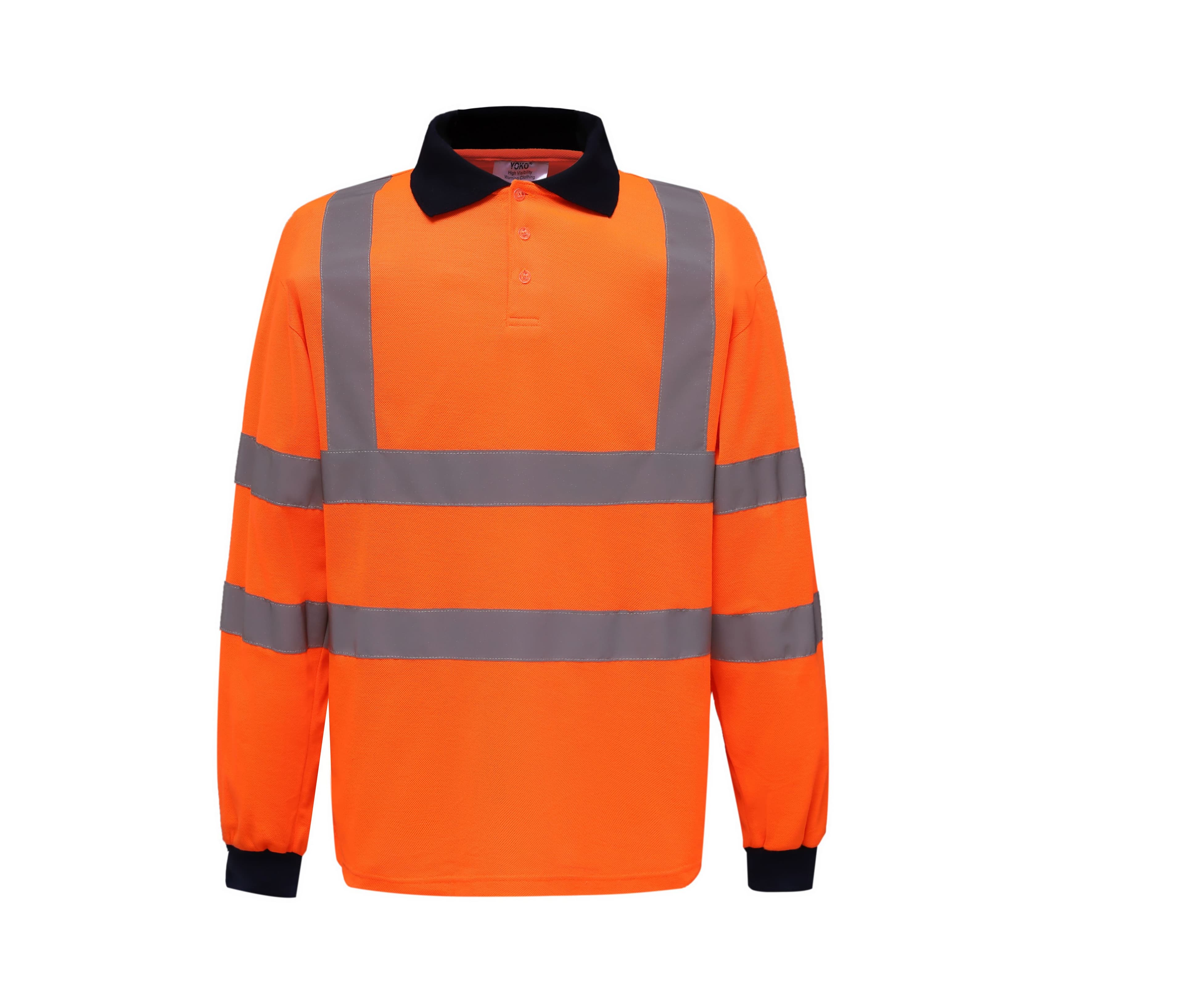 Polo manches longues haute visibilité HI VIS ORANGE