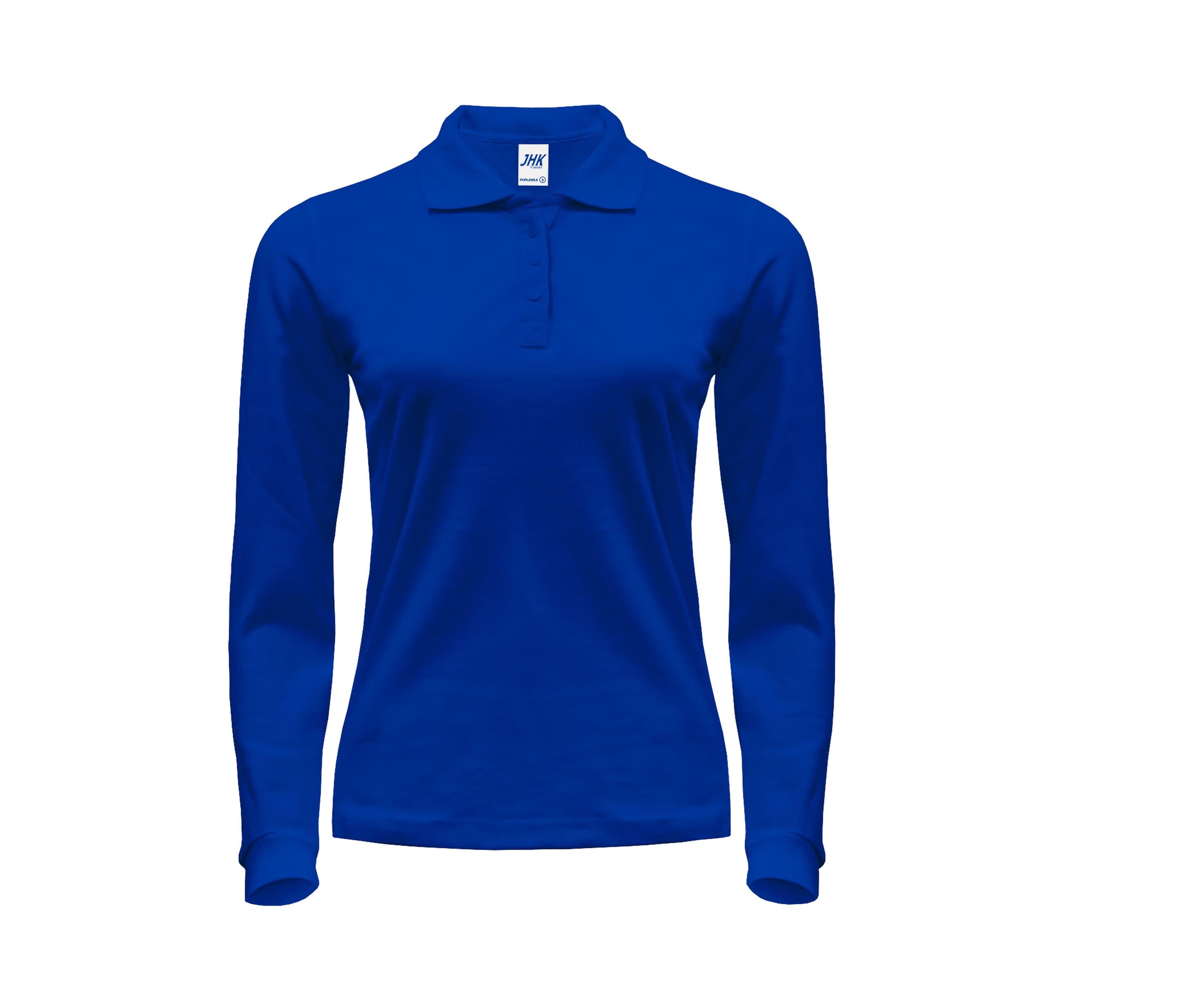 Polo manches longues femme 200 ROYAL BLUE