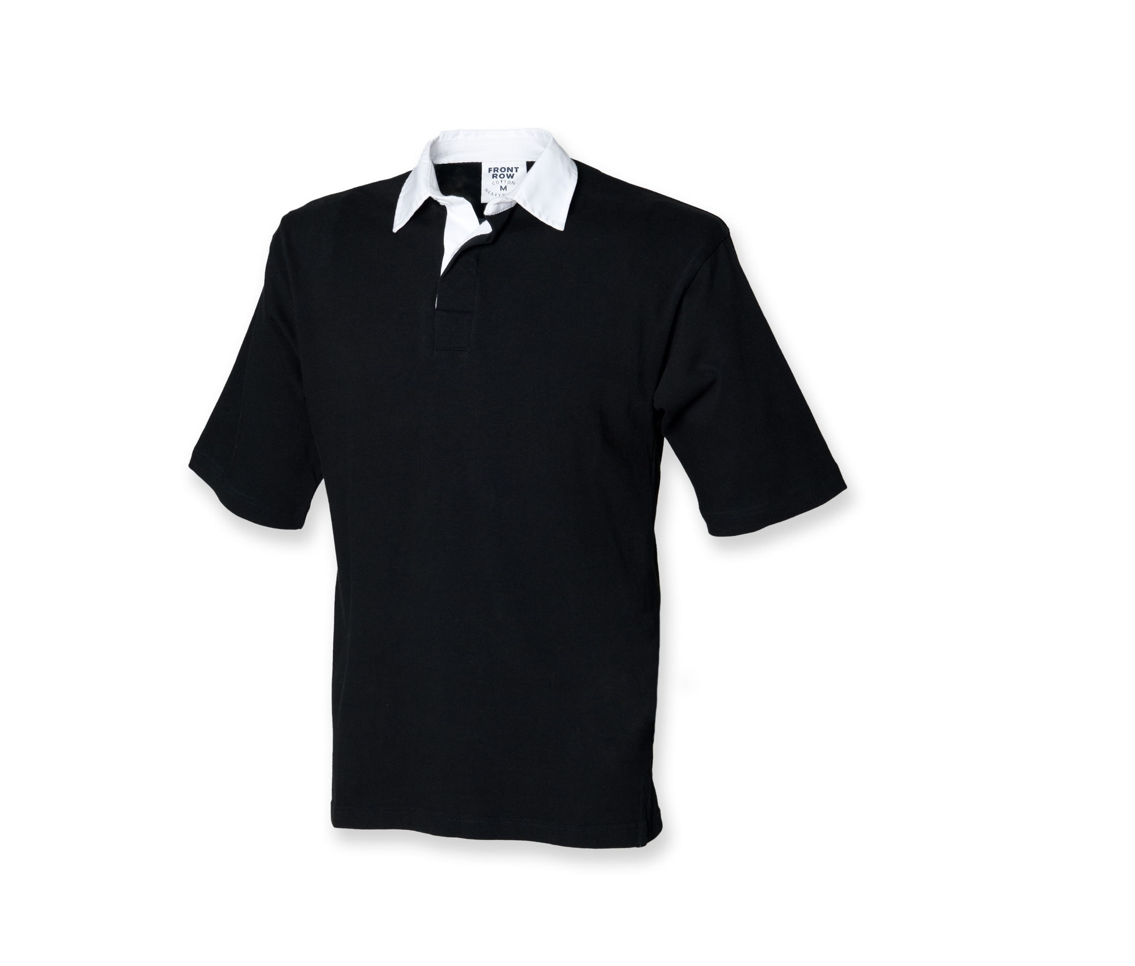 Polo rugby manches courtes BLACK / WHITE