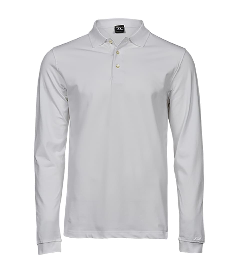 Polo stretch manches longues homme WHITE