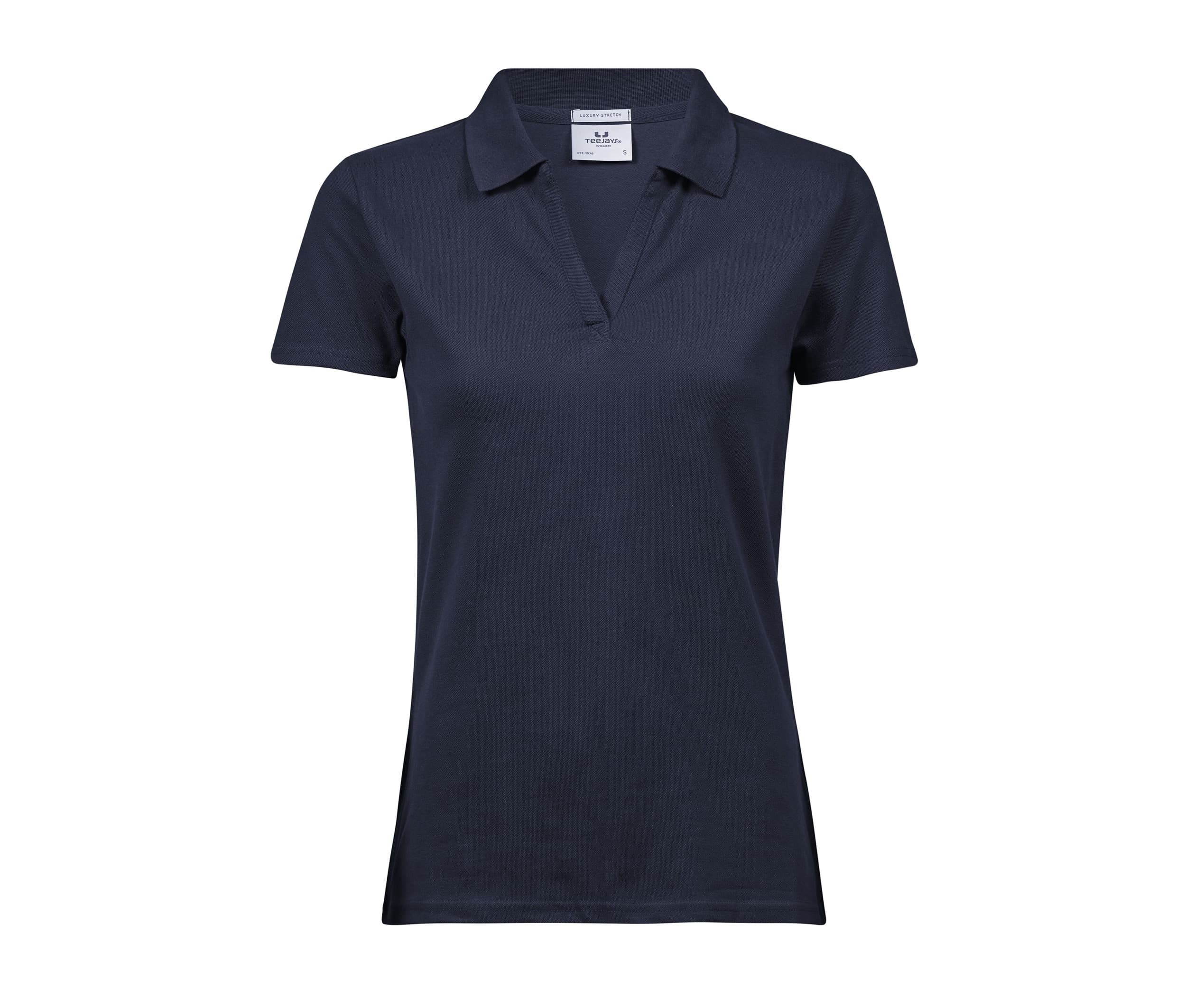 Polo stretch col V femme Bio NAVY