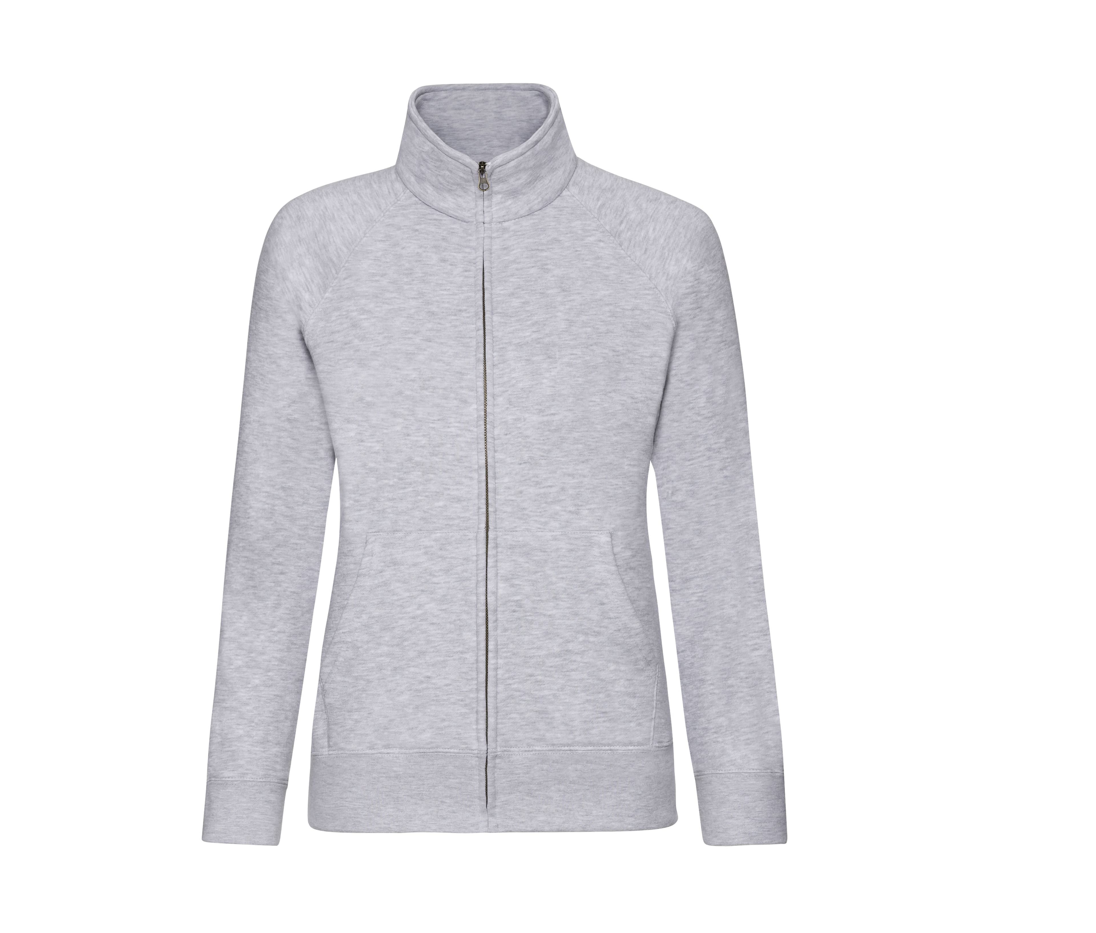 Sweat femme grand zip HEATHER GREY