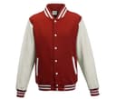 JUST HOODS Sweat baseball FIRE RED/WHITE
