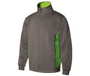 VELILLA SWEAT BICOLORE COL ZIPPÉ GREY/LIME