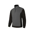 VELILLA SWEAT BICOLORE COL ZIPPÉ GREY/BLACK