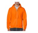 GILDAN Sweat capuche grand zip SAFETY ORANGE