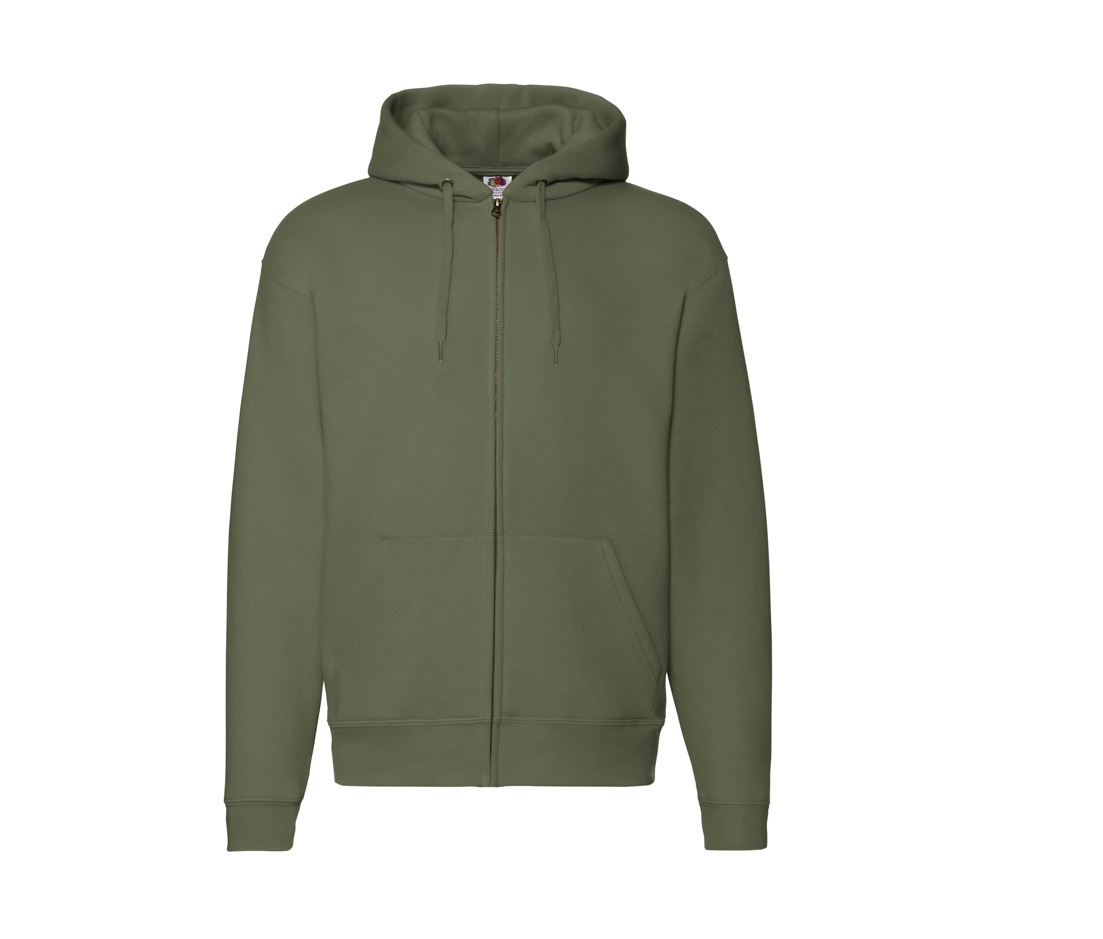 Sweat capuche grand zip 280 CLASSIC OLIVE
