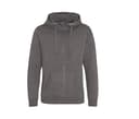 JUST HOODS Sweat capuche zippé lourd Graduate CHARCOAL