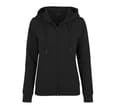 BUILD YOUR BRAND Sweat zippé femme capuche BLACK