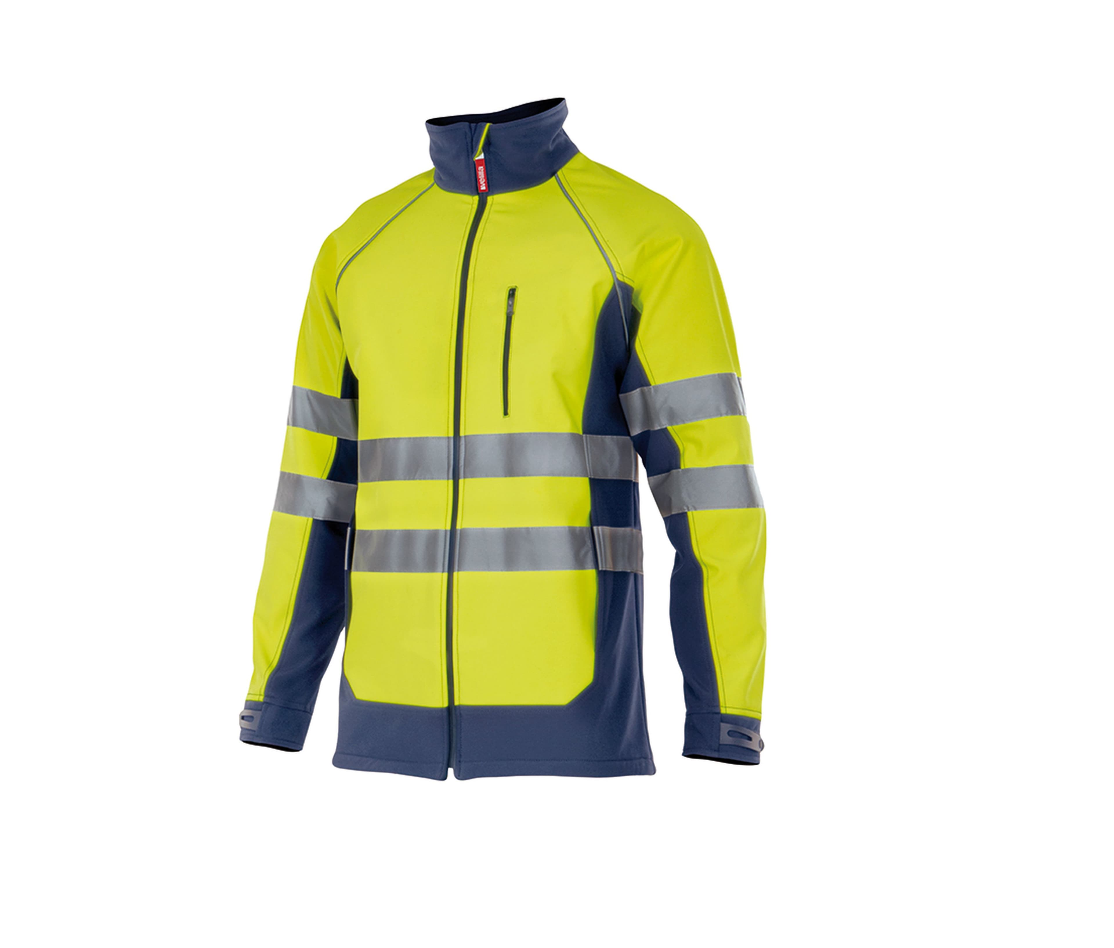 BLOUSON SOFTSHELL BICOLORE HAUTE VISIBILITÉ FLUO YELLOW/NAVY