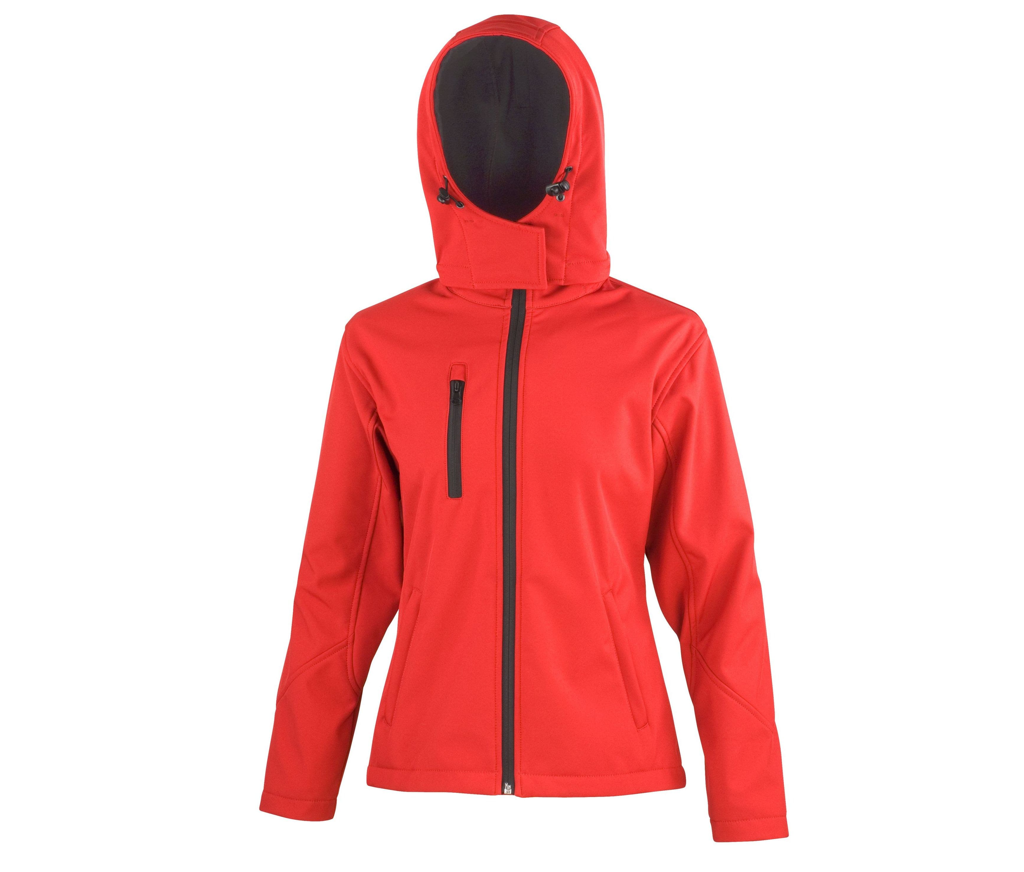 Veste Softshell femme à capuche RED/BLACK