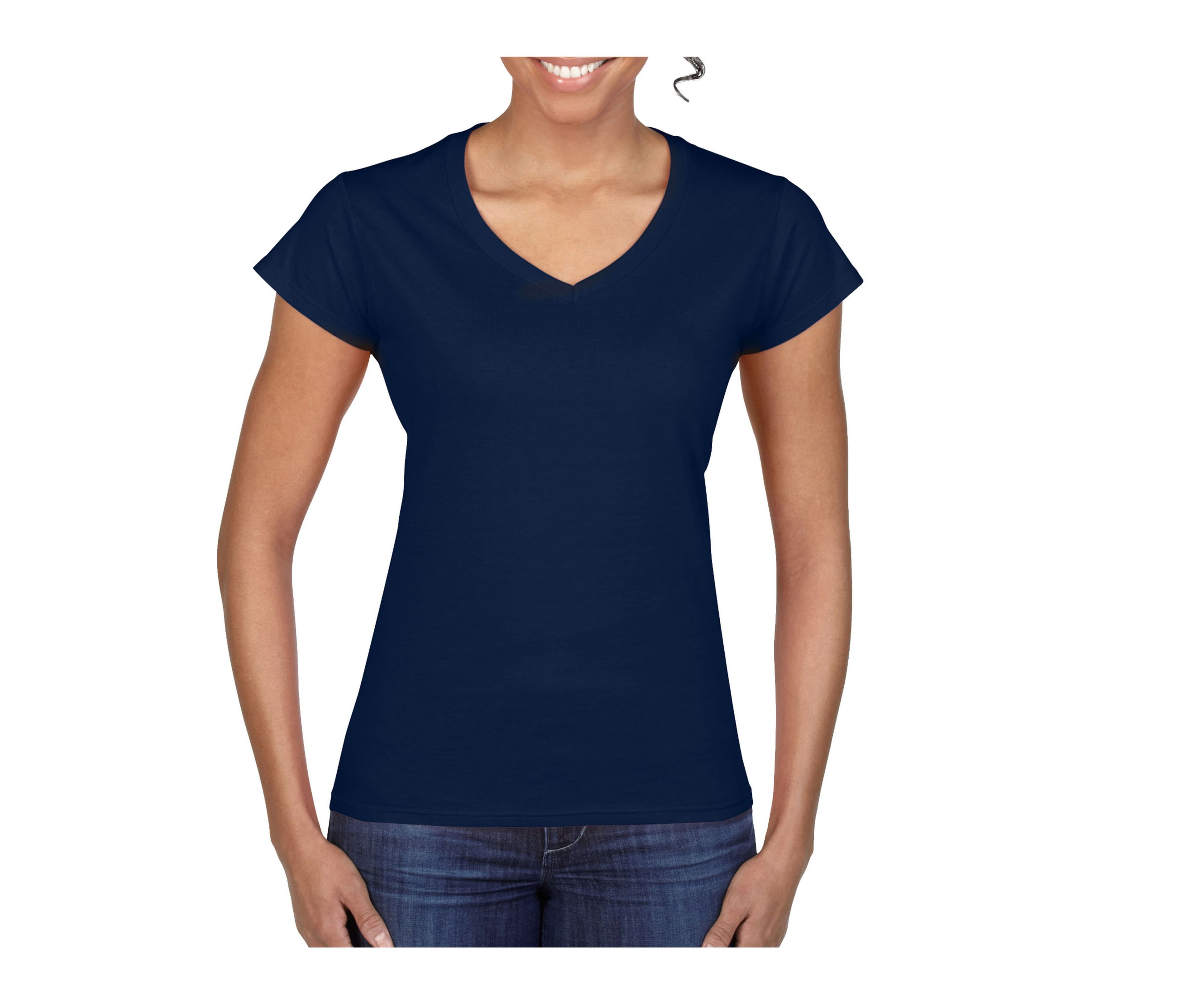 Tee-shirt col V femme NAVY