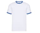 FRUIT OF THE LOOM Tee-shirt bords côtes contraste WHITE/ROYAL BLUE