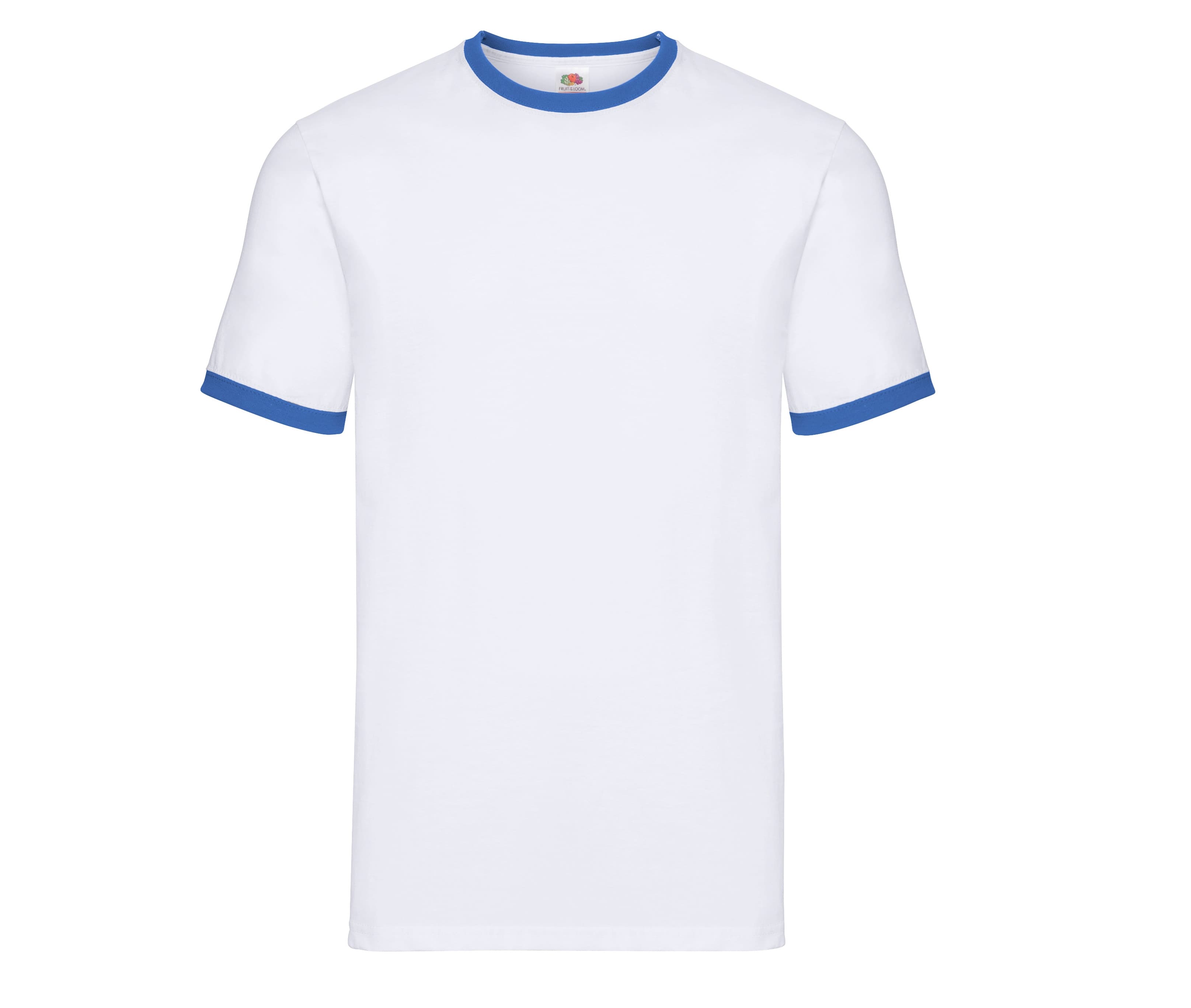 Tee-shirt bords côtes contraste WHITE/ROYAL BLUE