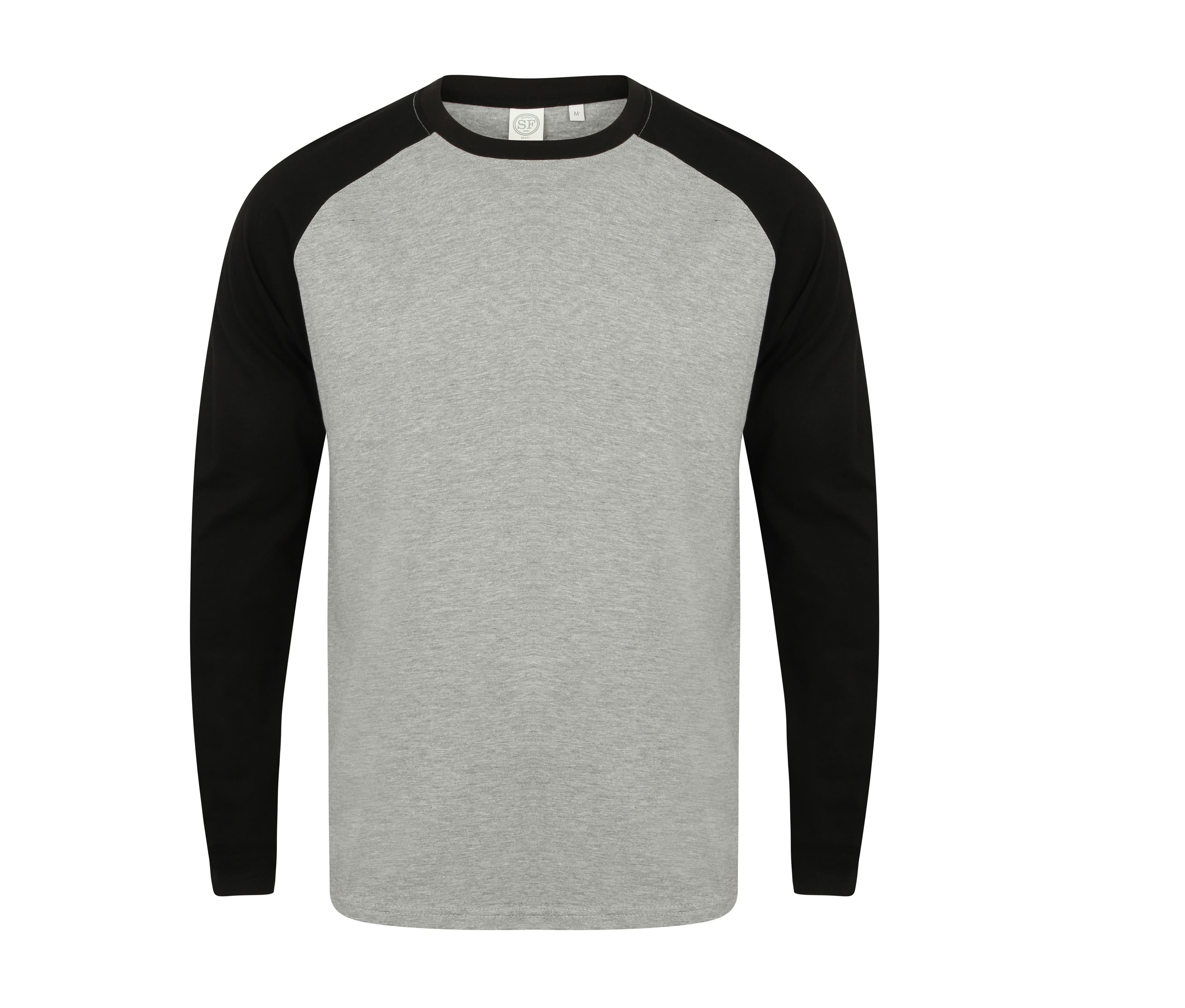 Tee-shirt baseball manches longues HEATHER GREY/BLACK