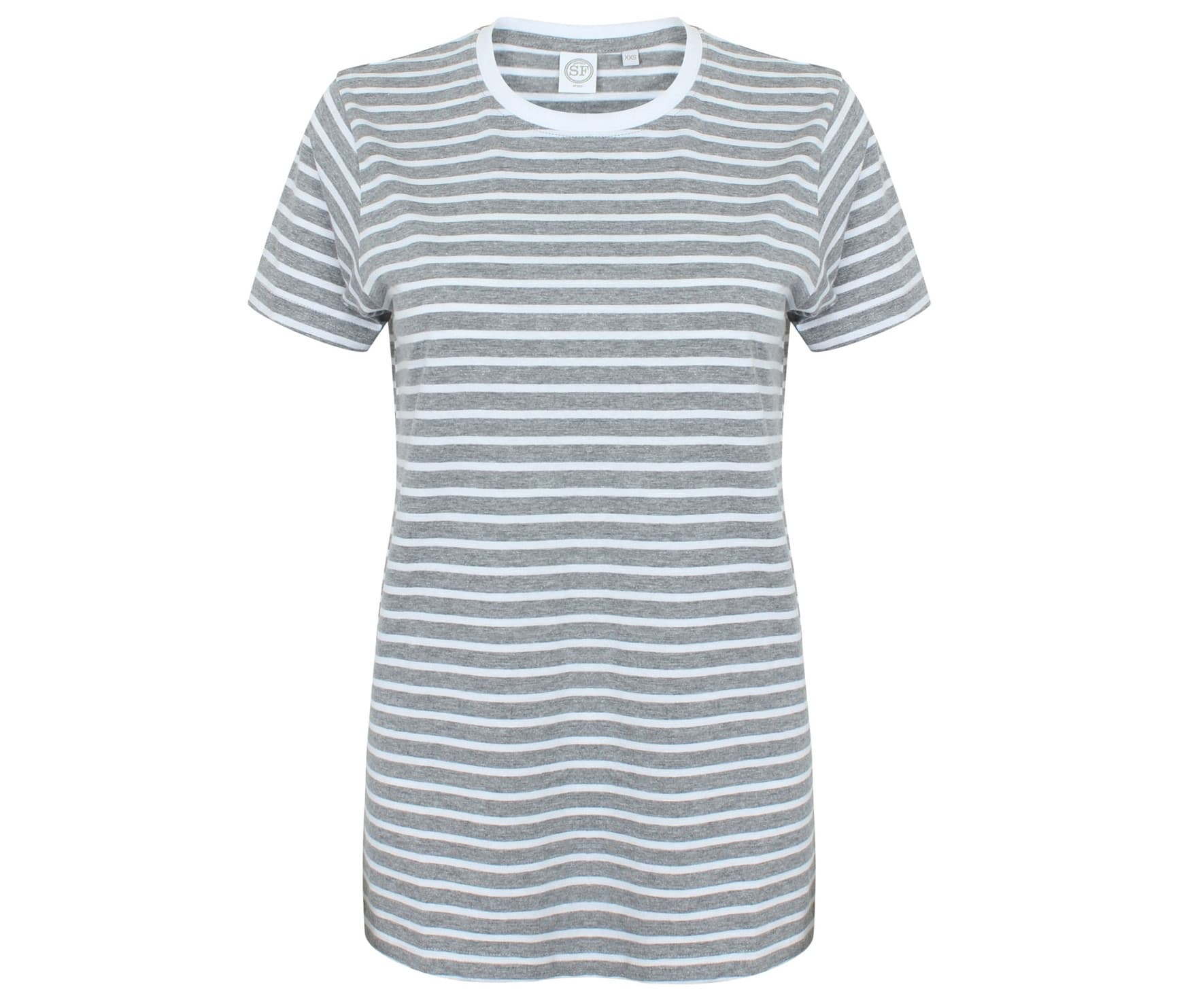 Tee-shirt marinière unisexe HEATHER GREY/WHITE