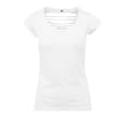 BUILD YOUR BRAND Tee-shirt femme dos lacéré WHITE