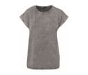 BUILD YOUR BRAND Tee-shirt femme délavé GREY/BLACK