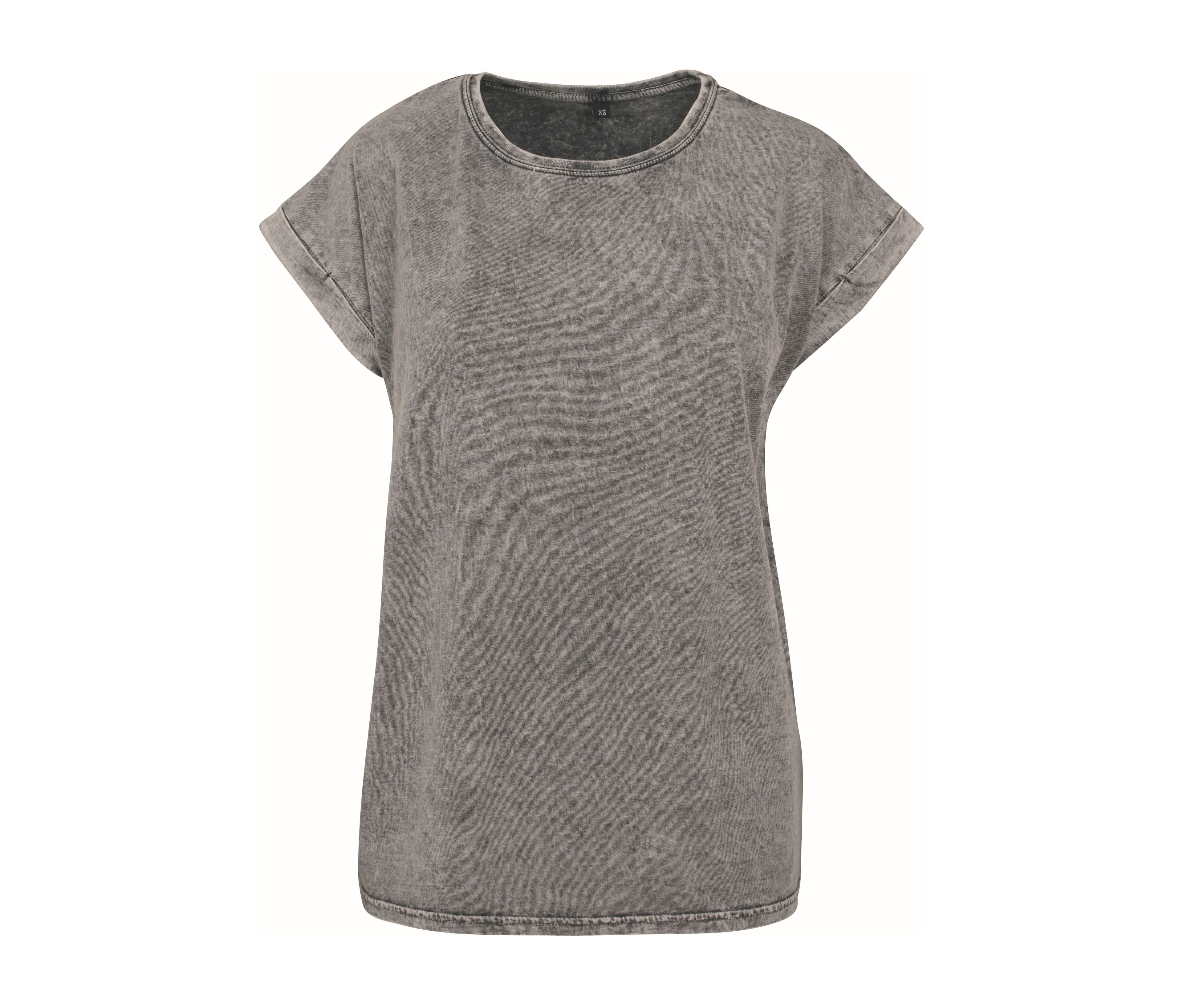 Tee-shirt femme délavé GREY/BLACK