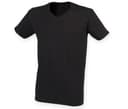 SF CLOTHING Tee-shirt stretch col V homme BLACK
