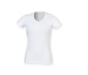 SF CLOTHING Tee-shirt stretch col V femme WHITE