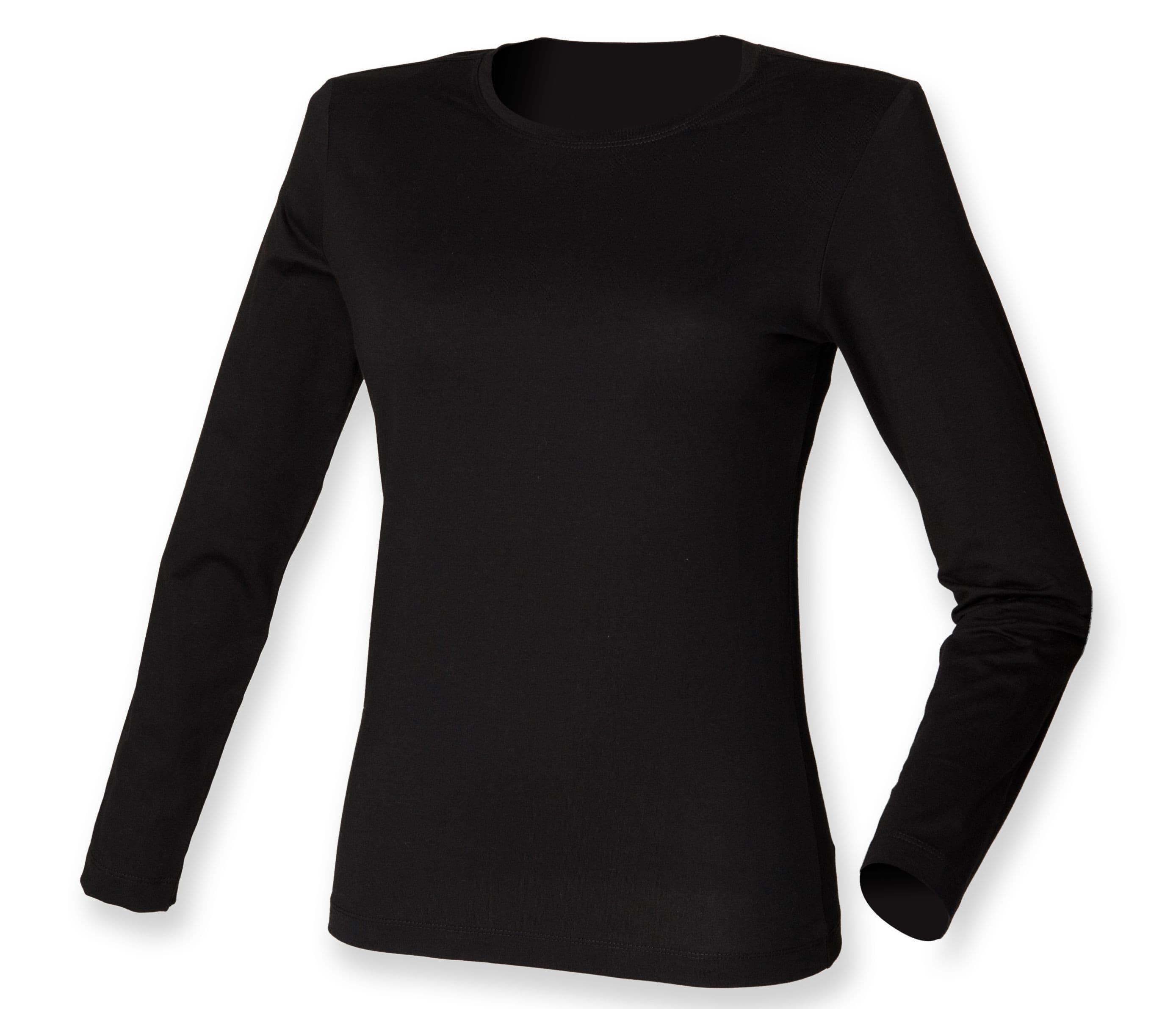 Tee-shirt stretch femme manches longues BLACK