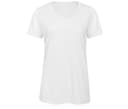 B&C Tee-shirt col V femme Tri-blend WHITE