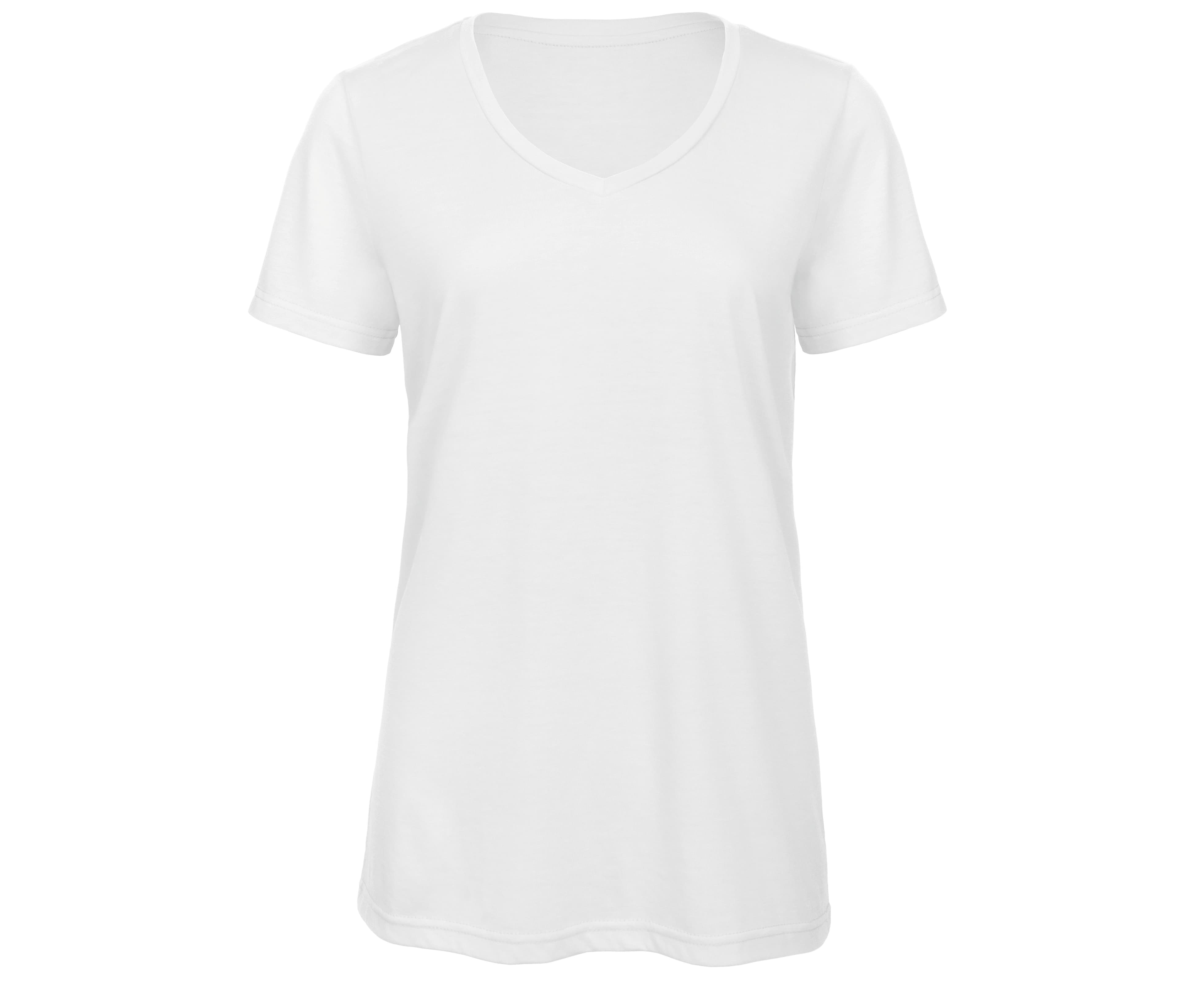 Tee-shirt col V femme Tri-blend WHITE