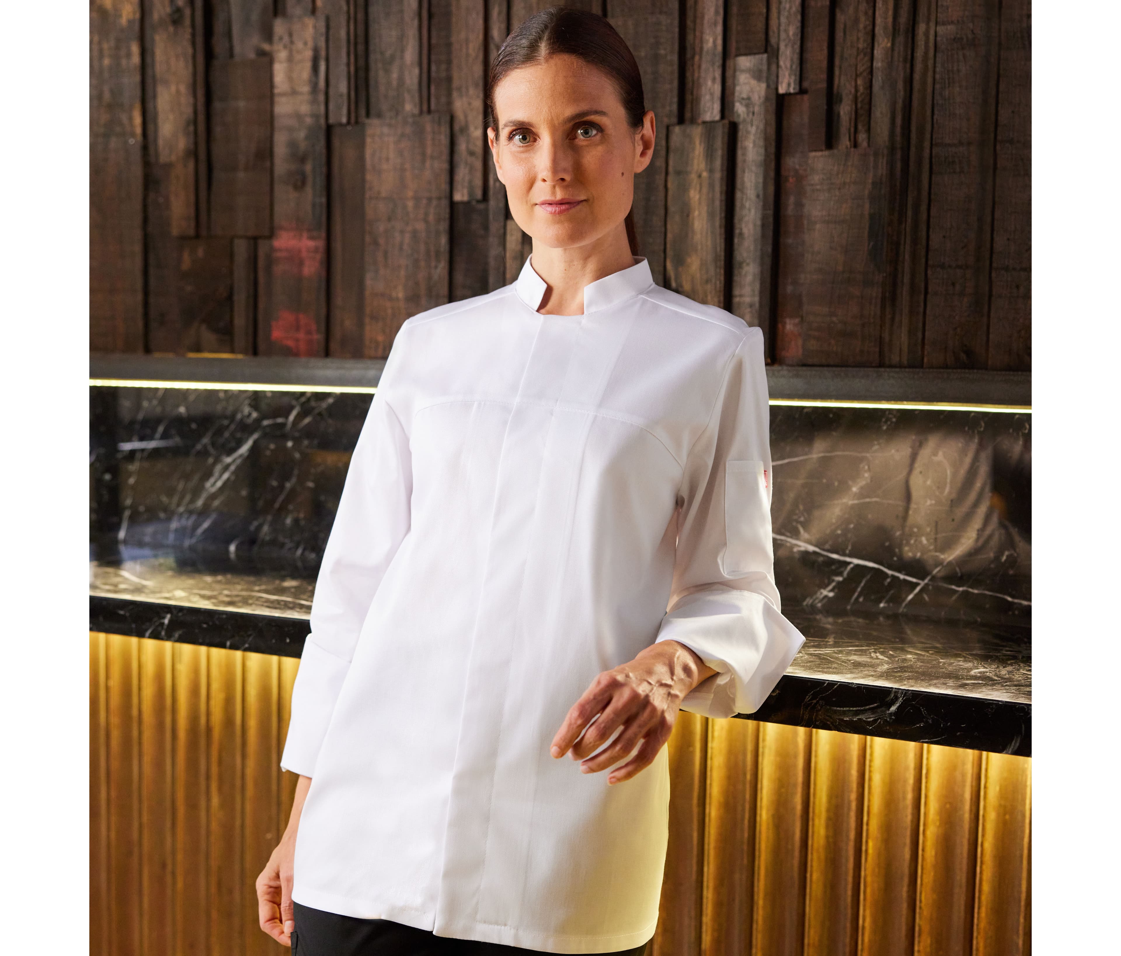 Veste de cuisine stretch fermeture boutons