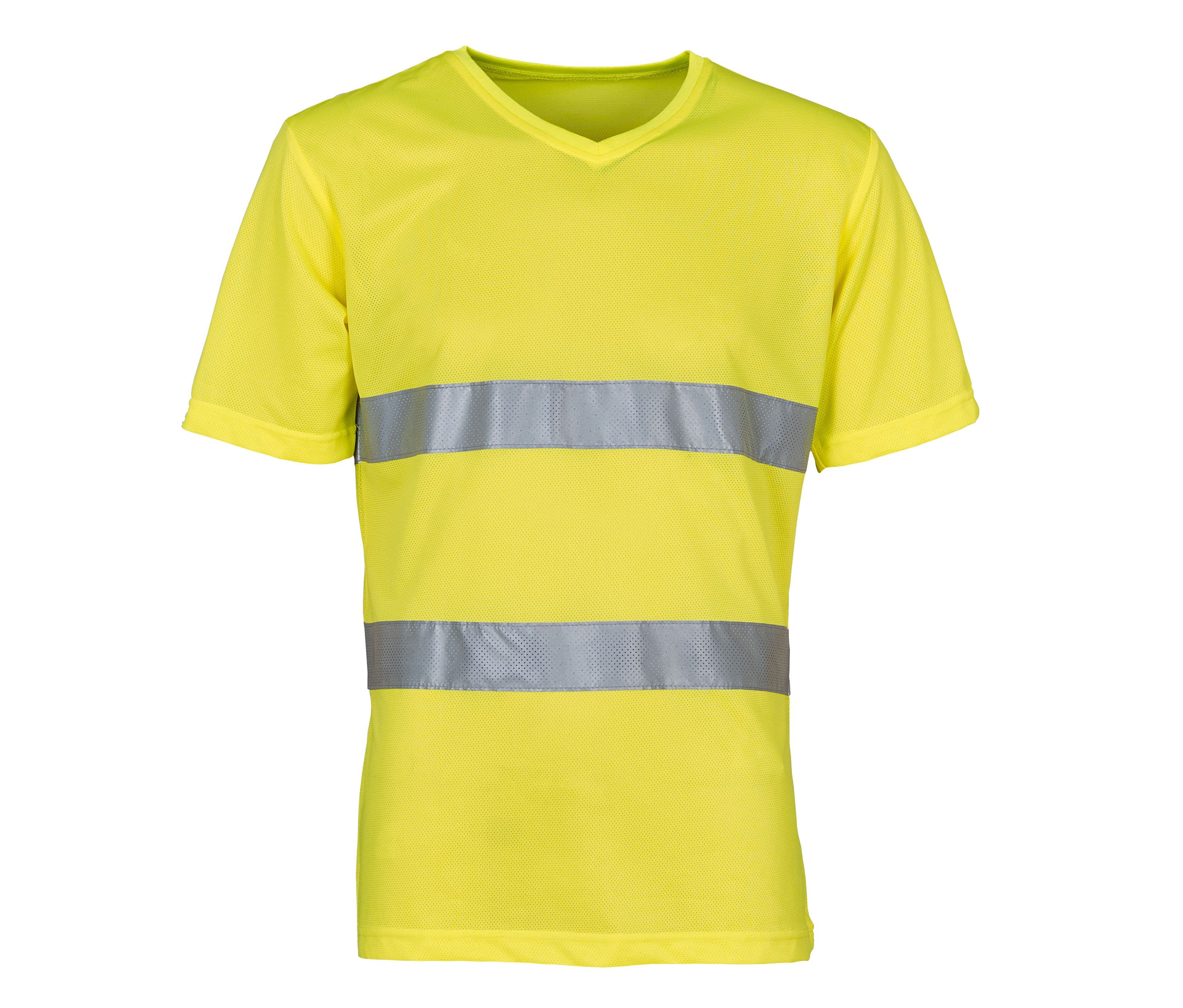 Tee-shirt haute visibilité col V HI VIS YELLOW