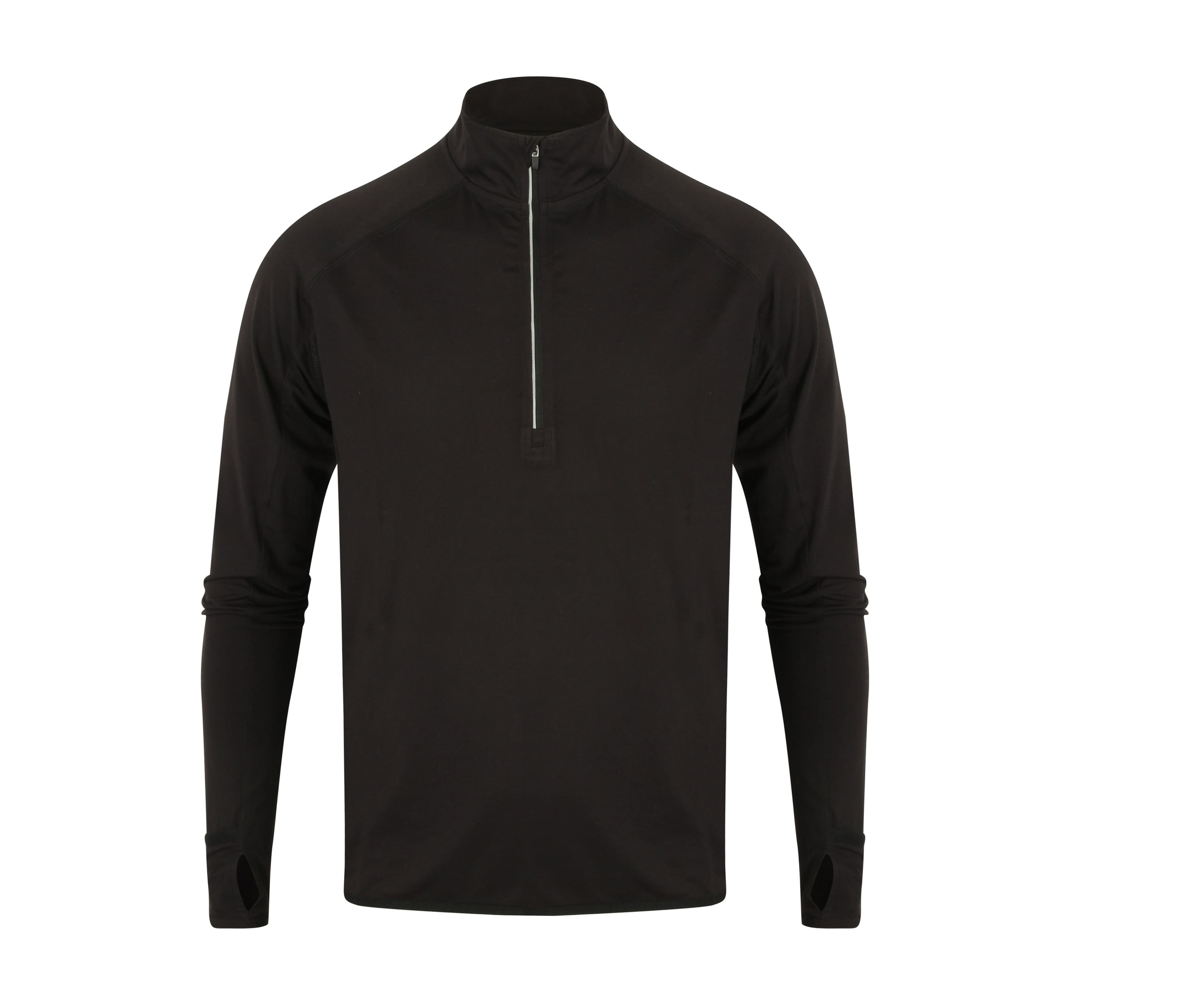 1/4 zip tee-shirt sport BLACK