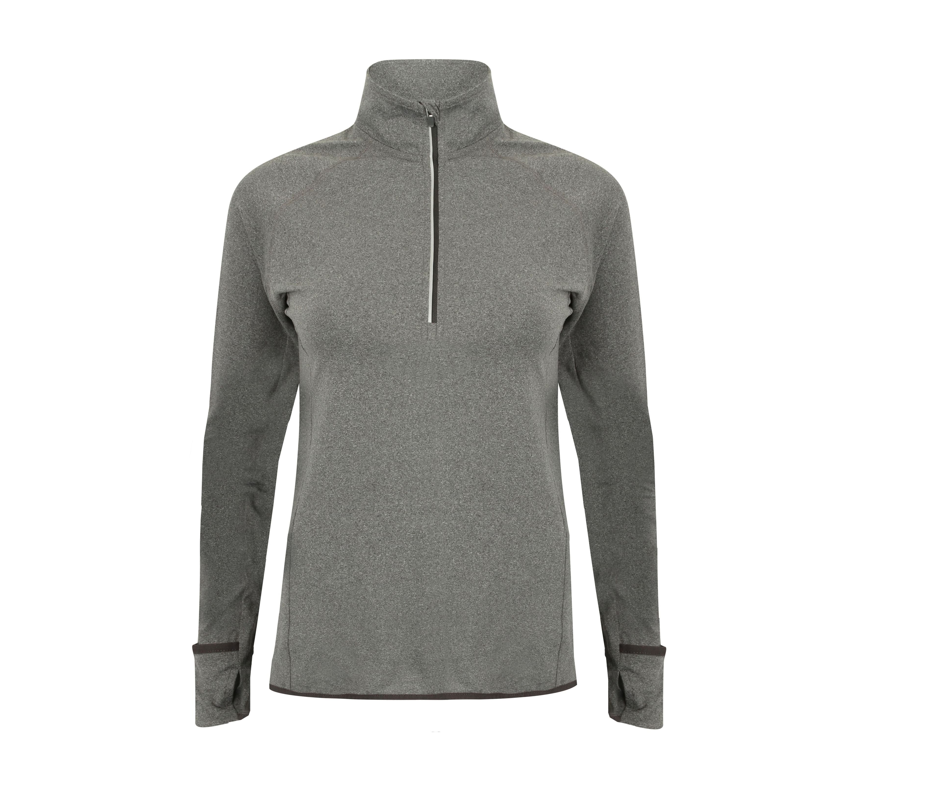 1/4 zip tee-shirt sport GREY MARL